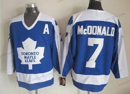 Toronto Maple Leafs #7 Lanny Mcdonald Modrý With Bílý Retro CCM dres – Pánské