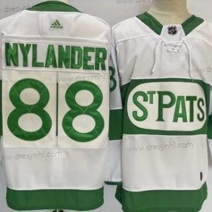 Toronto Maple Leafs #88 William Nylander Bílý 2019 St Pats Sešitý dres – Pánské