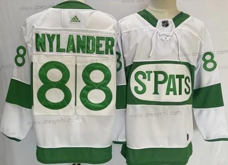 Toronto Maple Leafs #88 William Nylander Bílý 2019 St Pats Sešitý dres – Pánské