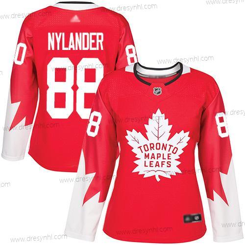 Toronto Maple Leafs #88 William Nylander Červené Tým Kanady Autentické Sešitý Hokejový dres – Dámské