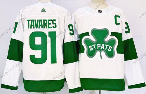 Toronto Maple Leafs #91 John Tavares Bílý St Patricks Autentické dres – Pánské