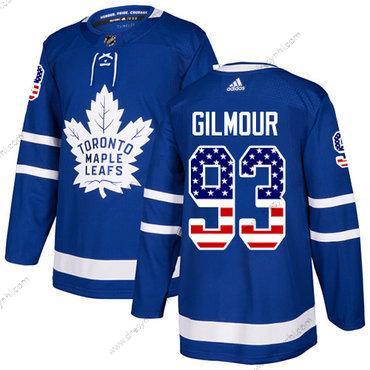 Toronto Maple Leafs #93 Doug Gilmour Modrý Domácí dres Autentické USA Flag Sešitý NHL dres – Juniorské