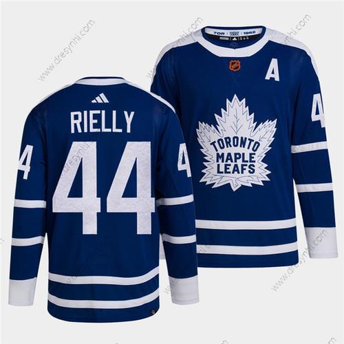 Toronto Maple Leafs Černá #44 Morgan Rielly Modrý 2022 Obrácený Retro Sešitý dres – Pánské