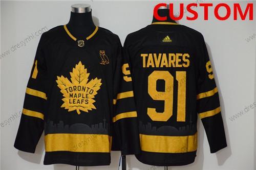 Toronto Maple Leafs Personalizované Černá Zlatoen City Edition Sešitý NHL dres – Pánské