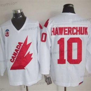 Tým Kanady #10 Dale Hawerchuk 1991 Olympic Bílý CCM Vintage dres – Pánské