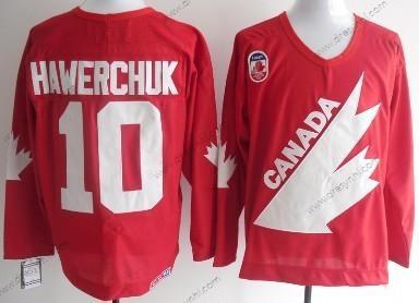 Tým Kanady #10 Dale Hawerchuk 1991 Olympic Červené Retro CCM dres – Pánské