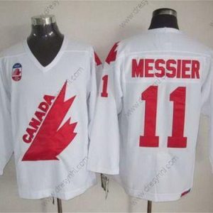 Tým Kanady #11 Mark Messier 1991 Olympic Bílý CCM Vintage – Pánské