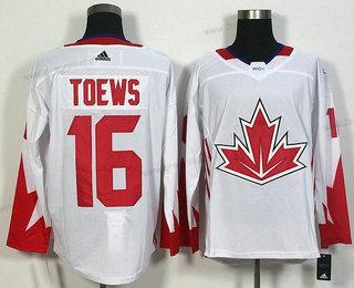 Tým Kanady #16 Jonathan Toews Bílý 2016 World Cup Of Hokejový Game dres – Pánské