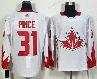 Tým Kanady #31 Carey Price Bílý 2016 World Cup Of Hokejový Game dres – Pánské