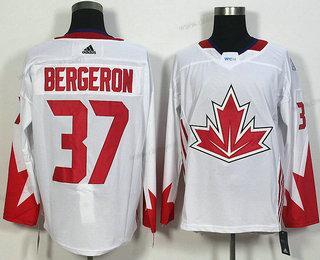 Tým Kanady #37 Patrice Bergeron Bílý 2016 World Cup Of Hokejový Game dres – Pánské