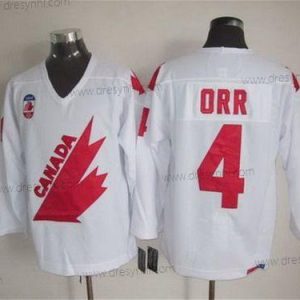 Tým Kanady #4 Bobby Orr 1991 Olympic Bílý CCM Vintage dres – Pánské