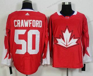 Tým Kanady #50 Corey Crawford Červené 2016 World Cup Of Hokejový Game dres – Pánské