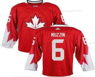 Tým Kanady #6 Jake Muzzin Červené 2016 World Cup Sešitý NHL dres – Pánské