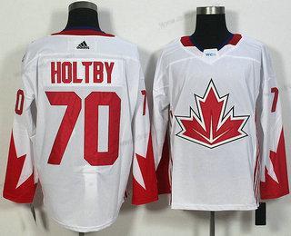 Tým Kanady #70 Braden Holtby Bílý 2016 World Cup Of Hokejový Game dres – Pánské