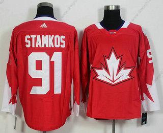 Tým Kanady #91 Steven Stamkos Červené 2016 World Cup Of Hokejový Game dres – Pánské