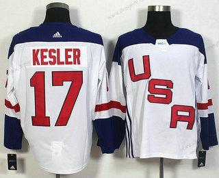 Tým USA #17 Ryan Kesler Bílý 2016 World Cup Of Hokejový Game dres – Pánské