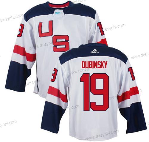 Tým USA #19 Brandon Dubinsky Bílý 2016 World Cup Of Hokejový Game dres – Pánské