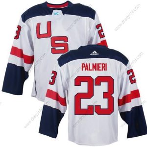 Tým USA #23 Kyle Palmieri Bílý 2016 World Cup Of Hokejový Game dres – Pánské