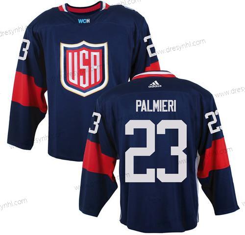 Tým USA #23 Kyle Palmieri Námořnictvo Modrý 2016 World Cup Of Hokejový Game dres – Pánské