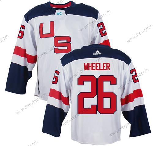 Tým USA #26 Blake Wheeler Bílý 2016 World Cup Of Hokejový Game dres – Pánské