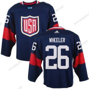 Tým USA #26 Blake Wheeler Námořnictvo Modrý 2016 World Cup Of Hokejový Game dres – Pánské