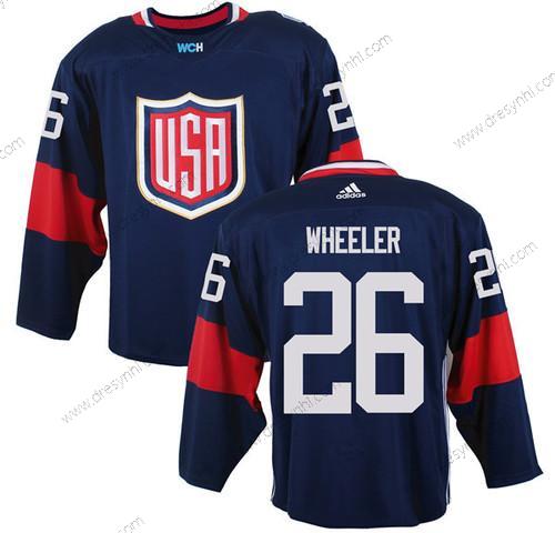 Tým USA #26 Blake Wheeler Námořnictvo Modrý 2016 World Cup Of Hokejový Game dres – Pánské