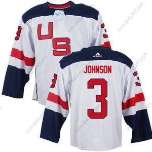 Tým USA #3 Jack Johnson Bílý 2016 World Cup Of Hokejový Game dres – Pánské