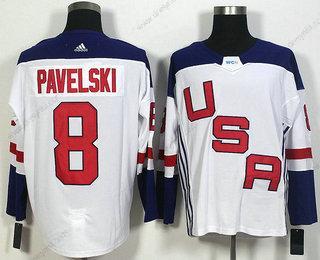 Tým USA #8 Joe Pavelski Bílý 2016 World Cup Of Hokejový Game dres – Pánské