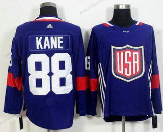 Tým USA #88 Patrick Kane Námořnictvo Modrý 2016 World Cup Of Hokejový Game dres – Pánské