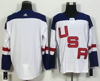 Tým USA Prázdný Bílý 2016 World Cup Of Hokejový Game dres – Pánské