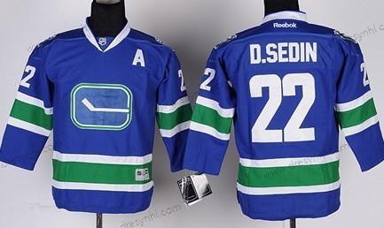 Vancouver Canucks #22 Daniel Sedin Modrý Třetí dres dres – Dětské