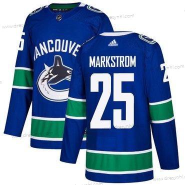 Vancouver Canucks #25 Jacob Markstrom Modrý Domácí dres Autentické Sešitý NHL dres – Juniorské