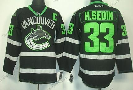 Vancouver Canucks #33 Henrik Sedin Černá Ice dres – Pánské