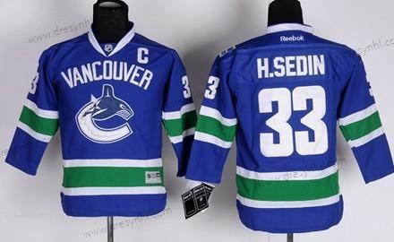 Vancouver Canucks #33 Henrik Sedin Modrý dres – Dětské