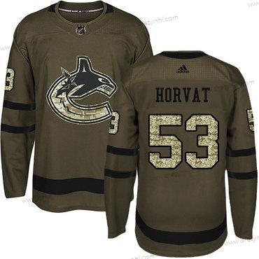 Vancouver Canucks #53 Bo Horvat Zelená Salute to Service Sešitý NHL dres – Juniorské