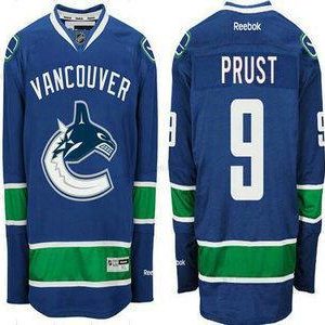 Vancouver Canucks #9 Brandon Prust Domácí dres Modrý NHL Reebook dres – Pánské