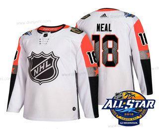 Vegas Golden Knights #18 James Neal Bílý 2018 NHL All-Star Sešitý Hokejový dres – Pánské