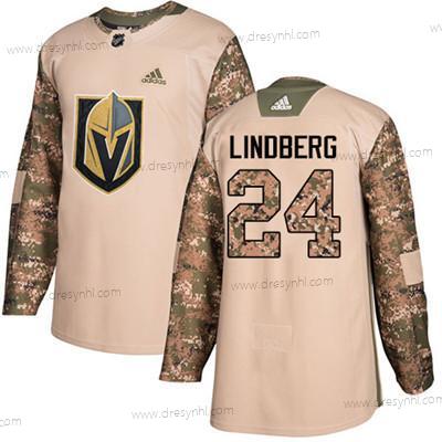 Vegas Golden Knights #24 Oscar Lindberg Camo Autentické 2017 Veterans Day Sešitý NHL dres – Juniorské