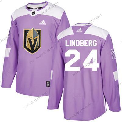 Vegas Golden Knights #24 Oscar Lindberg Nachový Autentické Bojuje proti rakovině Sešitý NHL dres – Juniorské