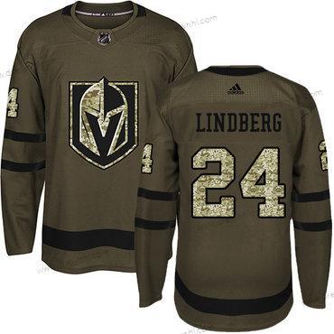 Vegas Golden Knights #24 Oscar Lindberg Zelená Salute to Service Sešitý NHL dres – Juniorské