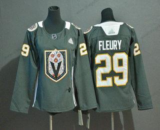 Vegas Golden Knights #29 Marc-Andre Fleury Šedá Dia De Los Muertos dres – Juniorské