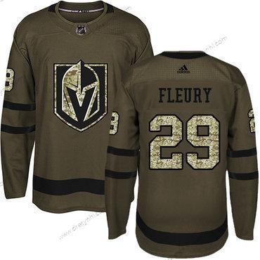 Vegas Golden Knights #29 Marc-Andre Fleury Zelená Salute to Service Sešitý NHL dres – Juniorské