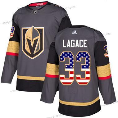 Vegas Golden Knights #33 Maxime Lagace Šedá Domácí dres Autentické USA Flag Sešitý NHL dres – Juniorské