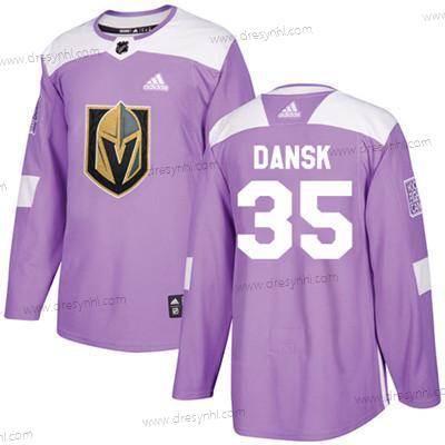 Vegas Golden Knights #35 Oscar Dansk Nachový Autentické Bojuje proti rakovině Sešitý NHL dres – Juniorské