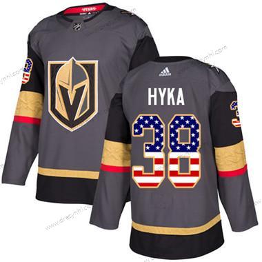 Vegas Golden Knights #38 Tomas Hyka Šedá Domácí dres Autentické USA Flag Sešitý NHL dres – Juniorské