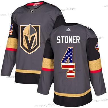 Vegas Golden Knights #4 Clayton Stoner Šedá Domácí dres Autentické USA Flag Sešitý NHL dres – Juniorské