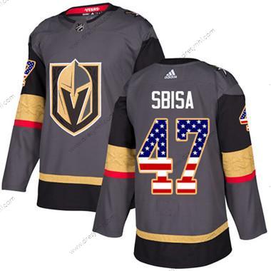 Vegas Golden Knights #47 Luca Sbisa Šedá Domácí dres Autentické USA Flag Sešitý NHL dres – Juniorské