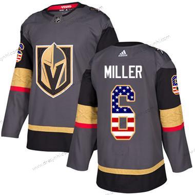 Vegas Golden Knights #6 Colin Miller Šedá Domácí dres Autentické USA Flag Sešitý NHL dres – Juniorské