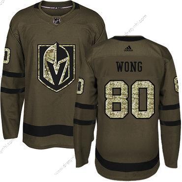 Vegas Golden Knights #80 Tyler Wong Zelená Salute to Service Sešitý NHL dres – Juniorské