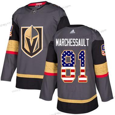 Vegas Golden Knights #81 Jonathan Marchessault Šedá Domácí dres Autentické USA Flag Sešitý NHL dres – Juniorské